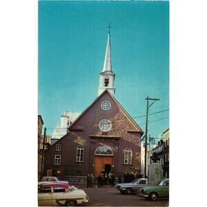 Eglise Church Notre Dame des Victoires Postcard Quebec Canada Unposted